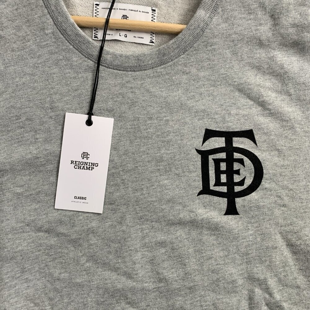 Reigning Champ x Top Dawg Ent Sweatshirt Mens Large Gray Pullover Sweater Cotton - Picture 5 of 12